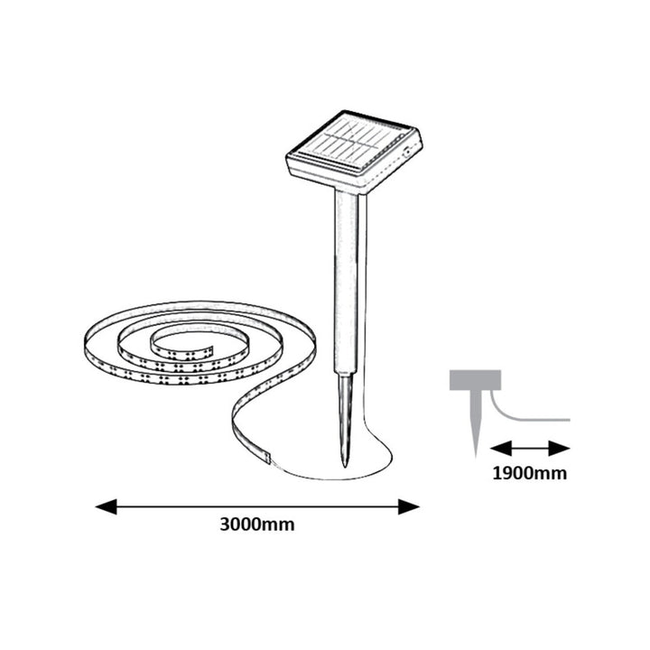 Rabalux solarna lampa, vanjska traka, LED, IP44, 300 cm, Ansoo