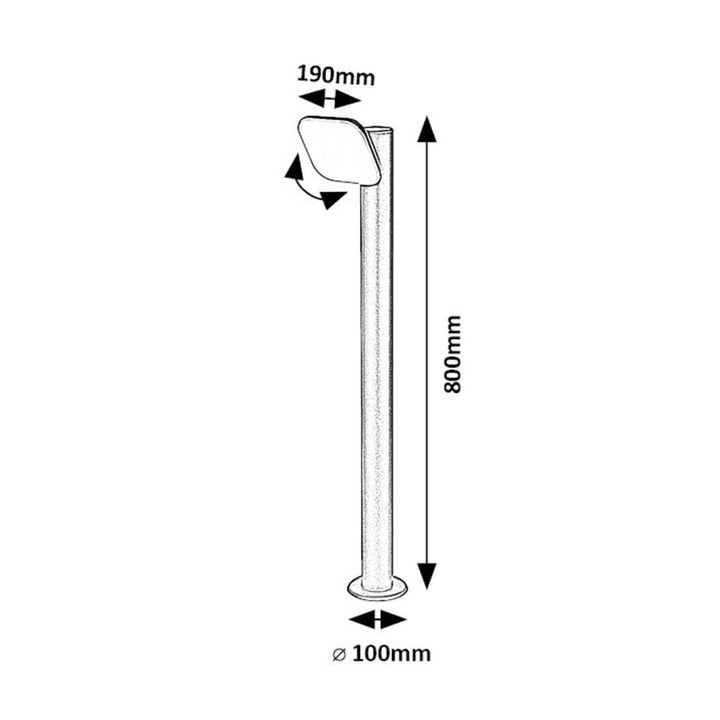 Rabalux lampa, stojeća, za vanjsku upotrebu, LED 12W, IP44, 80 cm, crna, Odiel