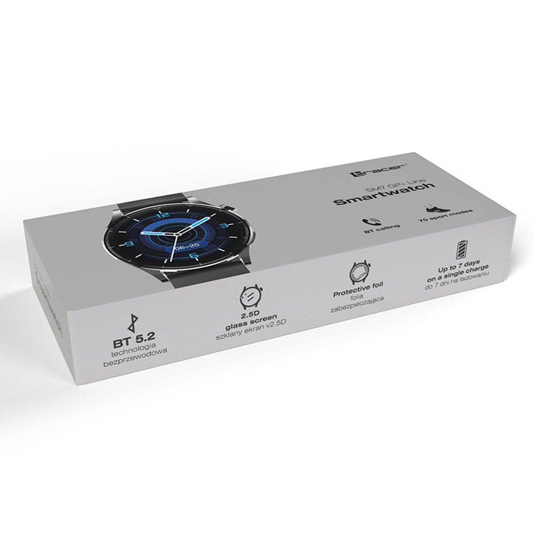 Pametni sat Tracer, Bluetooth 5.2, 1,3" zaslon osjetljiv na dodir, 70 sportskih načina, SM7 GP+ linija