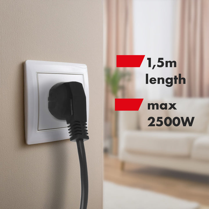 Maclean produžni kabel s 4 utičnice + USB A/C, s prekidačima, 250VAC/10A, 1,5 m, crni, MCE508 B