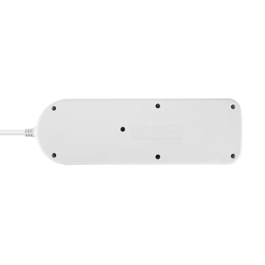 Maclean produžni kabel s 4 utičnice + USB A/C, s prekidačima, 250VAC/10A, 1,5 m, bijeli, MCE508 W