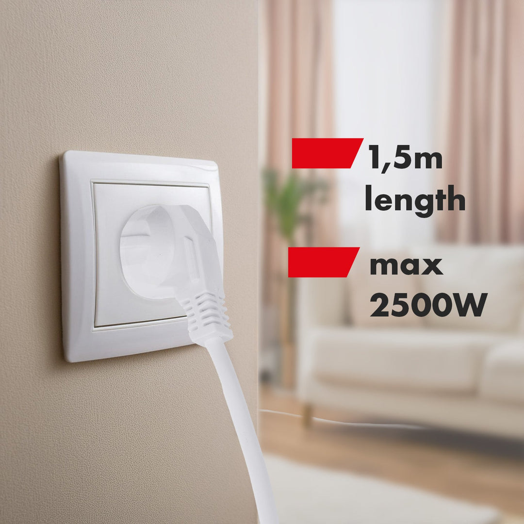 Maclean produžni kabel s 6 utičnica, s prekidačem, 250 VAC/10 A, 1,5 m, MCE509 W