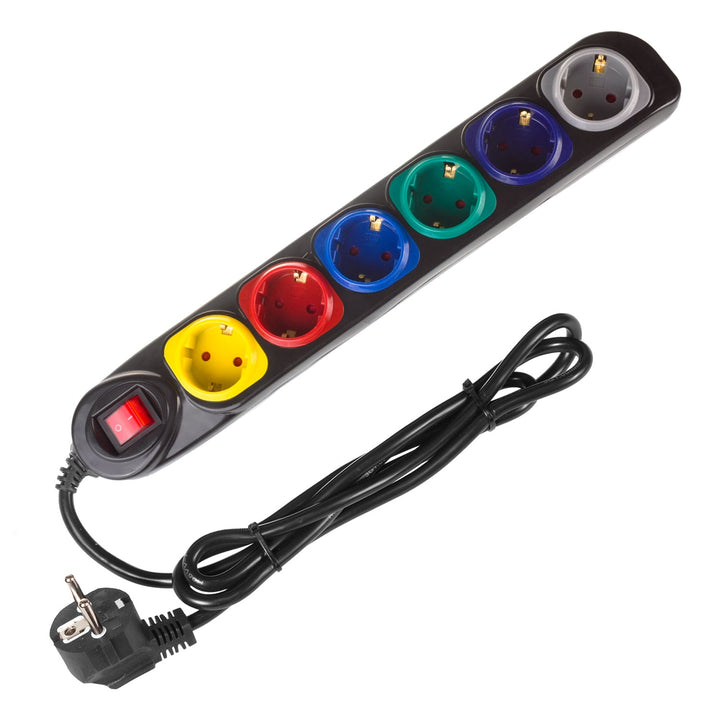Maclean produžni kabel s 6 utičnica, s prekidačem, 250 VAC/10 A, 1,5 m, MCE509 B
