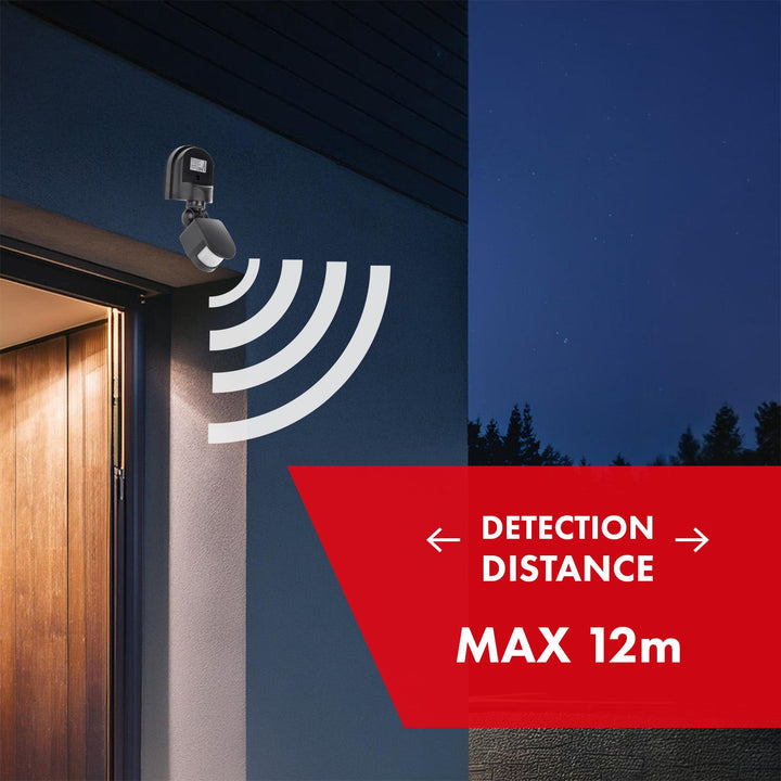 Maclean 180° zidni senzor pokreta i sumraka, max. 1200 W, sivi MCE25 GR