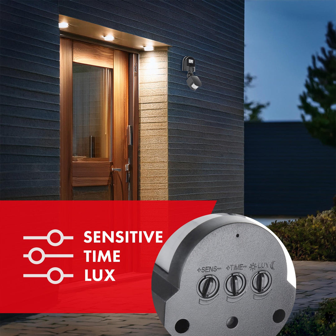 Maclean 180° zidni senzor pokreta i sumraka, max. 1200 W, sivi MCE25 GR