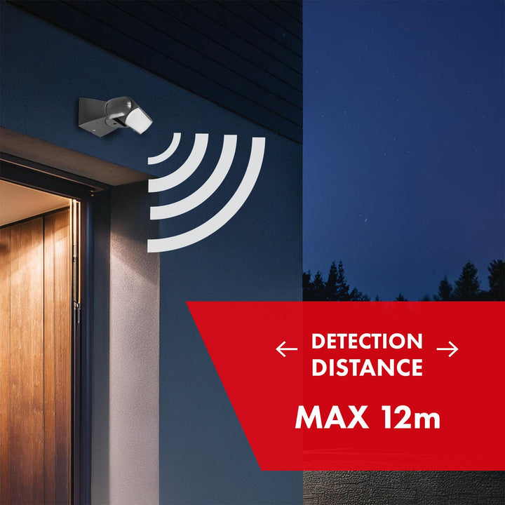 Maclean IP65 infracrveni PIR senzor pokreta, sivi, domet 12 m, MCE201 GR