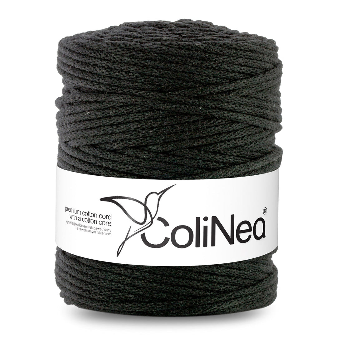 ColiNea, pamučni užad s pamučnim jezgrom, pleteno, 5 mm, 200 m, crno
