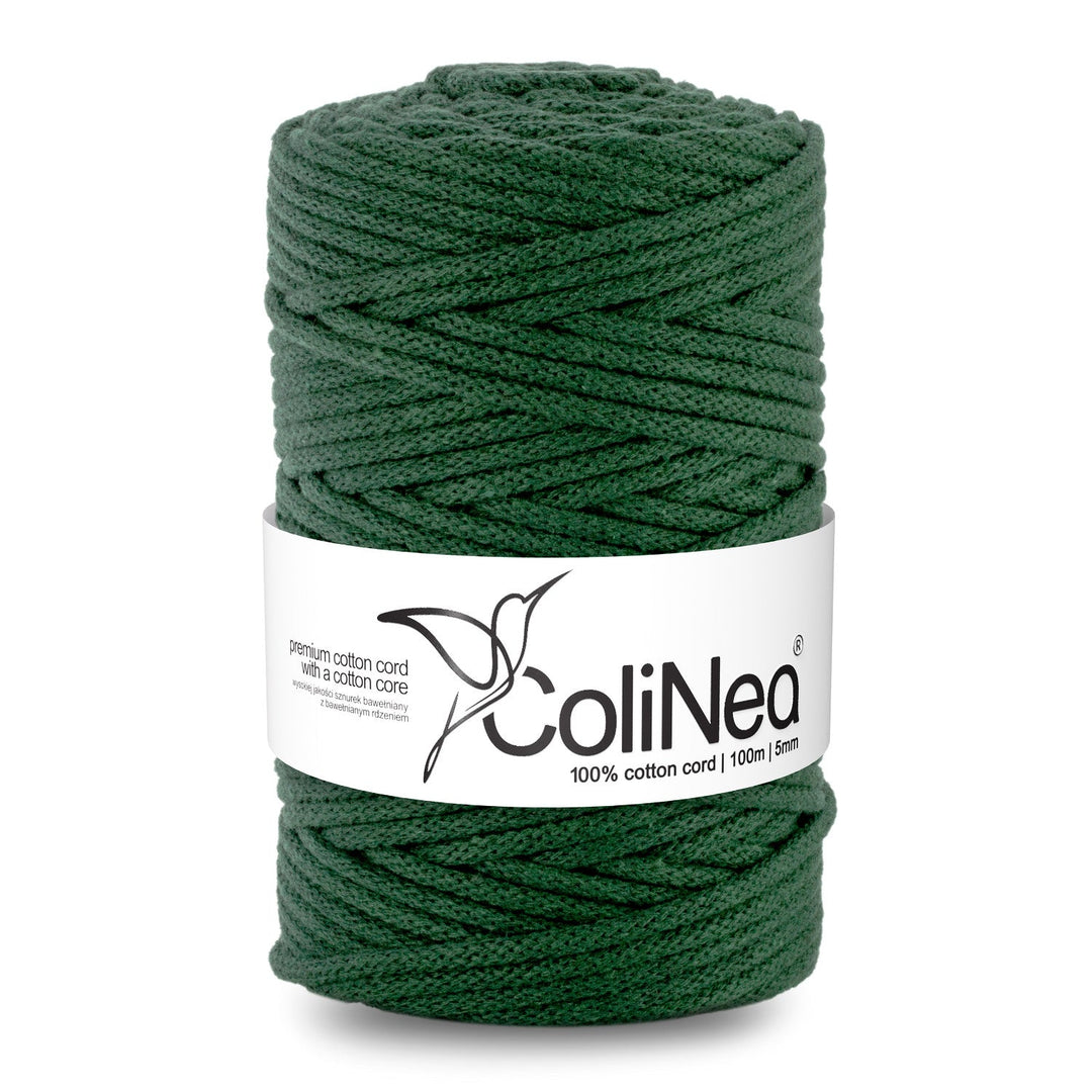 ColiNea, pamučni užad s pamučnim jezgrom, pleteno, 5 mm, 100 m, bočica zelena