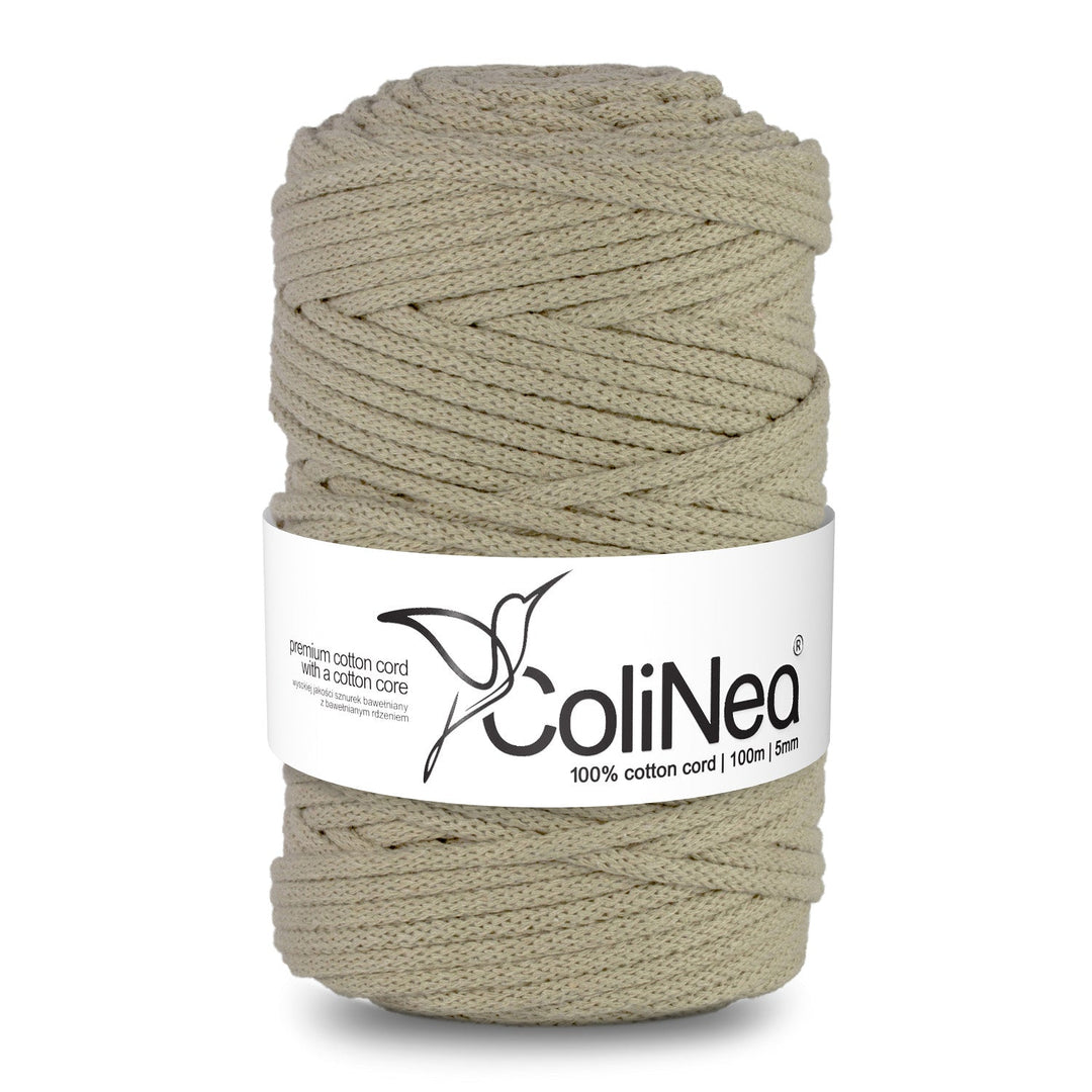 ColiNea, pamučni užad s pamučnim jezgrom, pleteno, 5 mm, 100 m, svijetlo bež