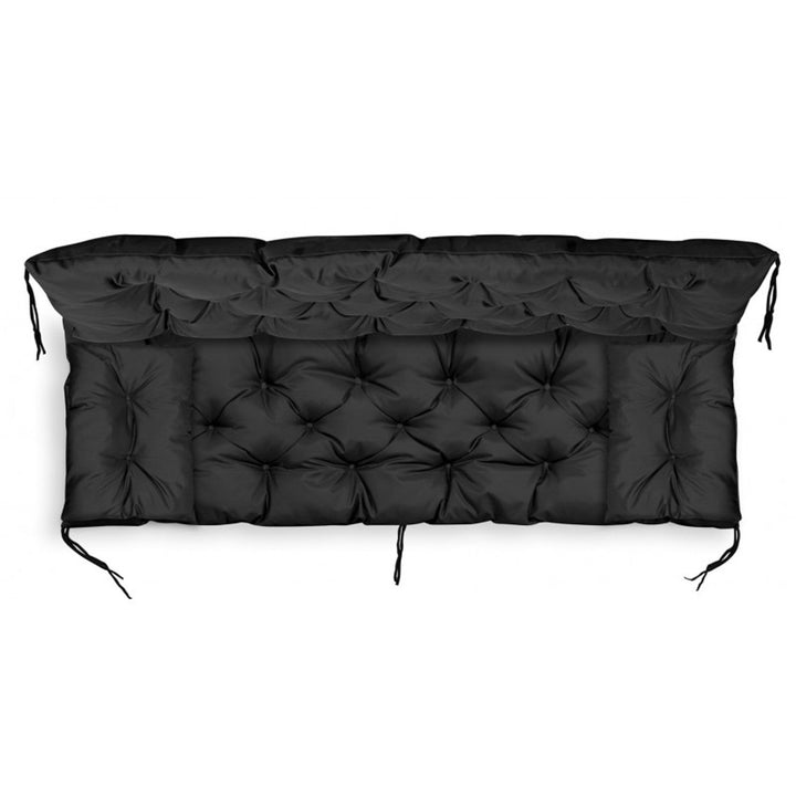 Crni vrtni set 180x60x50 cm + 2 jastuka 42 x 42 cm