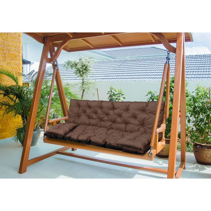Smeđi vrtni set 120x60x50 cm + 2 jastuka 42 x 42 cm