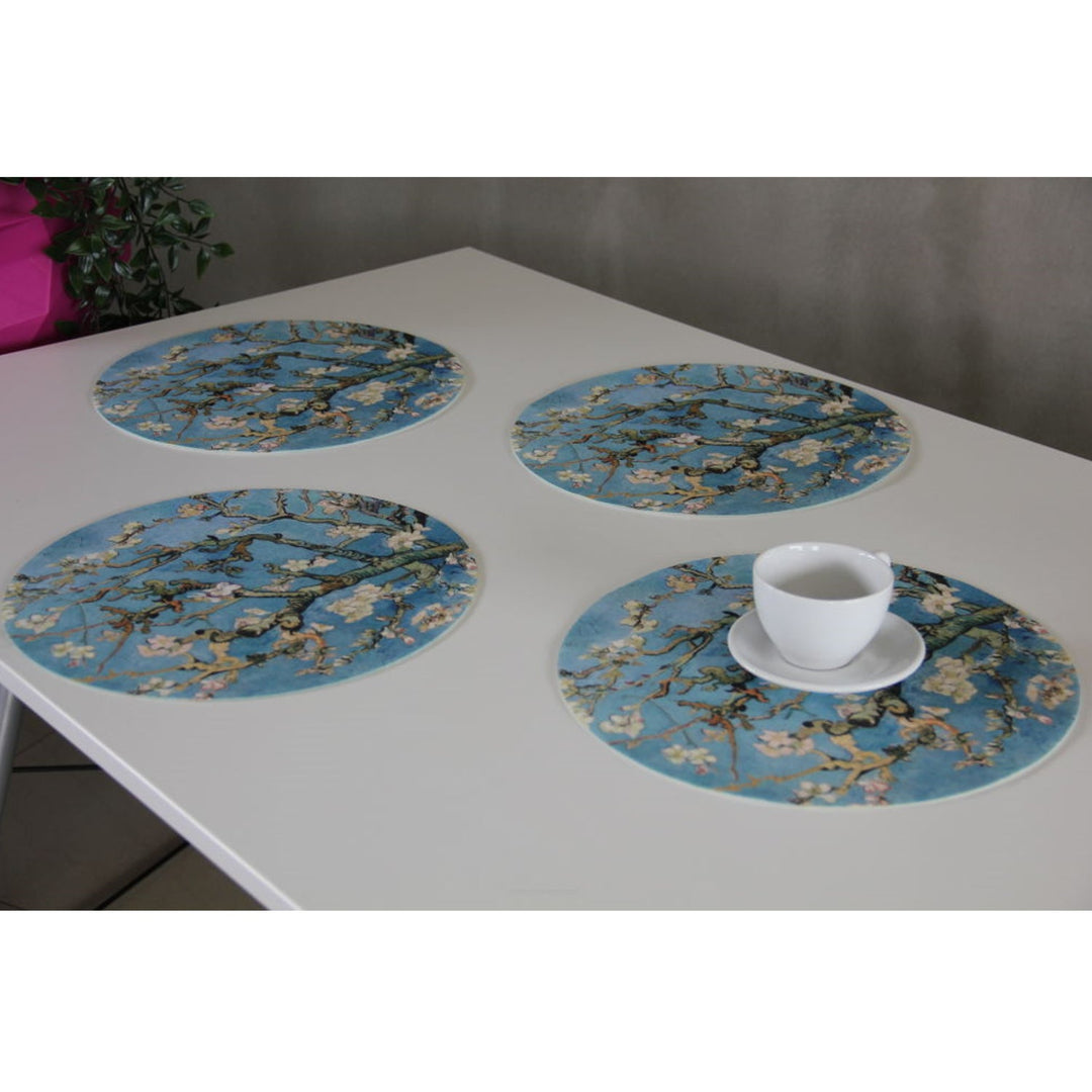 Set podmetača za stol Bertoni, 4 komada, okrugli, 33 cm, boja badema