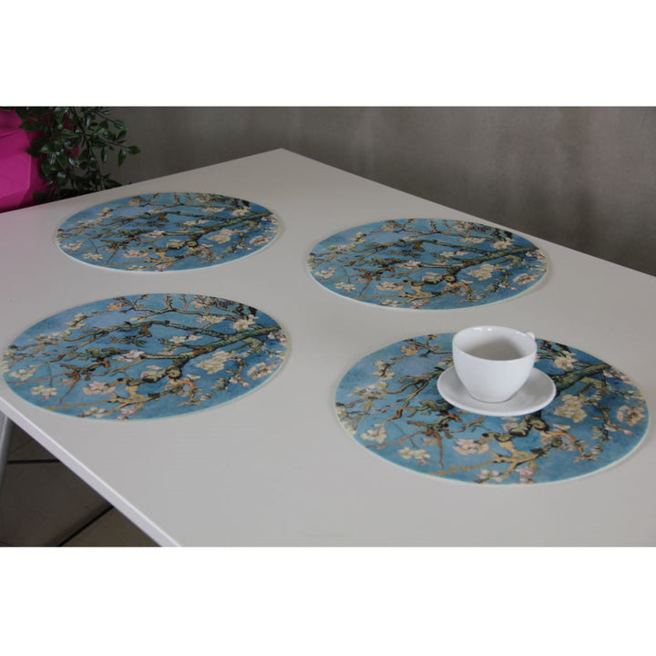 Set podmetača za stol Bertoni, 4 komada, okrugli, 33 cm, boja badema