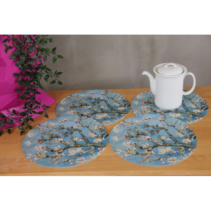 Set podmetača za stol Bertoni, 4 komada, okrugli, 33 cm, boja badema