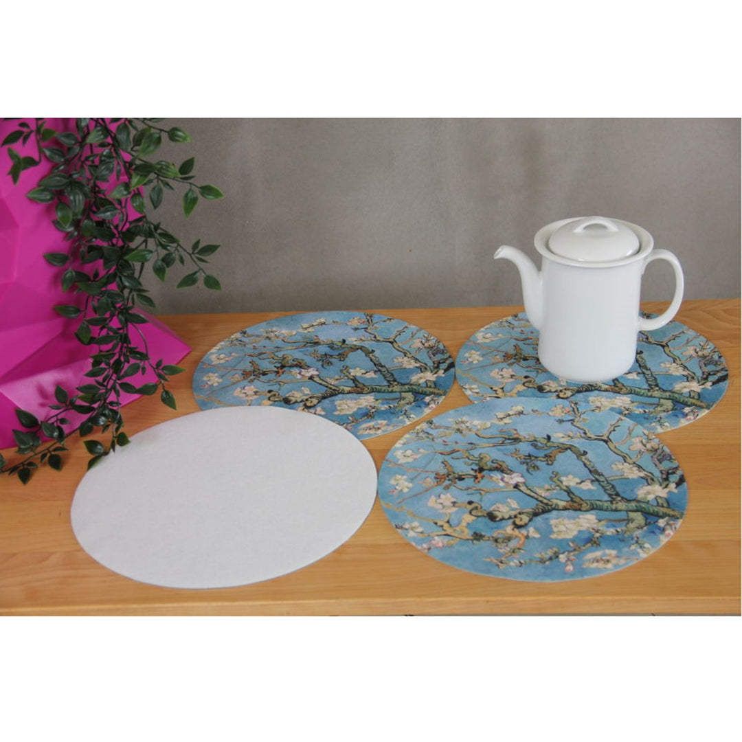 Set podmetača za stol Bertoni, 4 komada, okrugli, 33 cm, boja badema