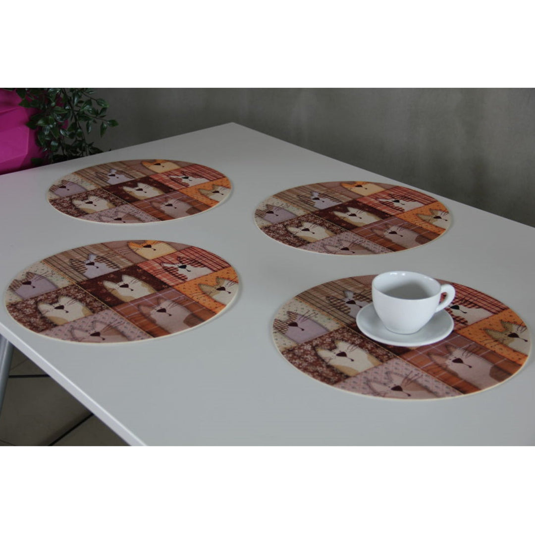 Set podmetača za stol Bertoni, 4 komada, okrugli, 33 cm, Pexeso bež