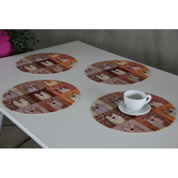 Set podmetača za stol Bertoni, 4 komada, okrugli, 33 cm, Pexeso bež