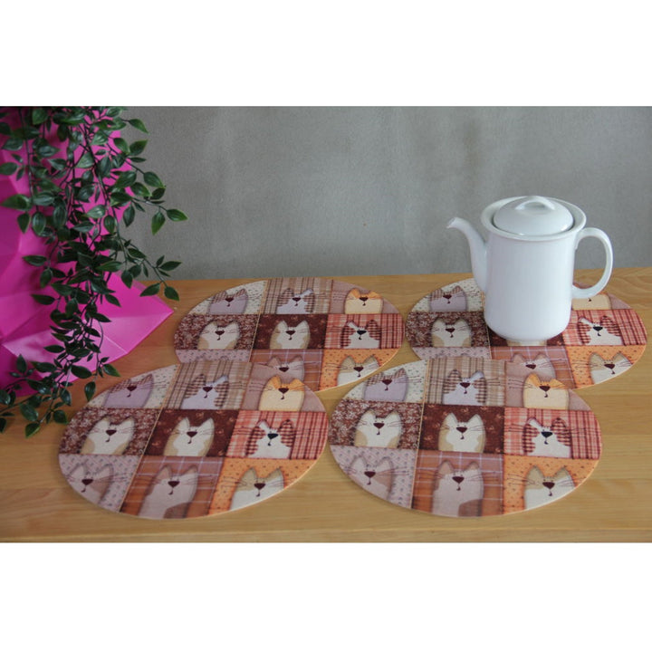 Set podmetača za stol Bertoni, 4 komada, okrugli, 33 cm, Pexeso bež