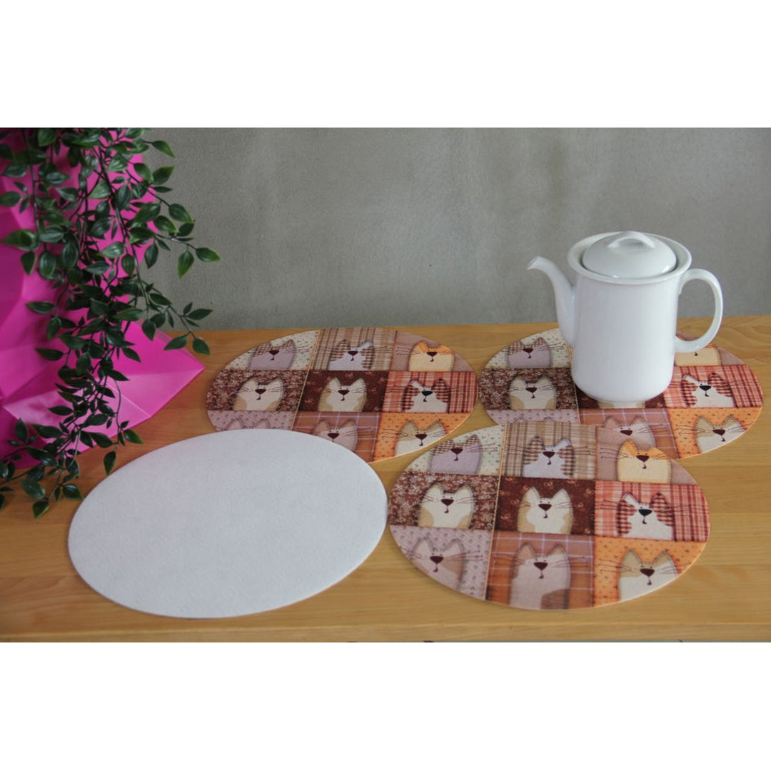 Set podmetača za stol Bertoni, 4 komada, okrugli, 33 cm, Pexeso bež