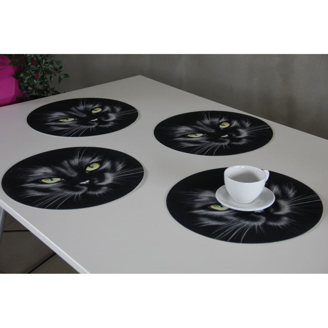 Set podmetača za stol Bertoni, 4 komada, okrugli, 33 cm, Nero