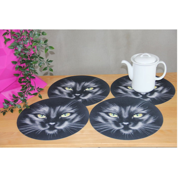 Set podmetača za stol Bertoni, 4 komada, okrugli, 33 cm, Nero