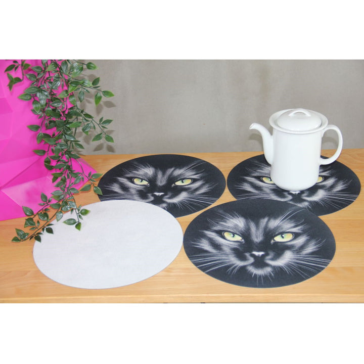 Set podmetača za stol Bertoni, 4 komada, okrugli, 33 cm, Nero