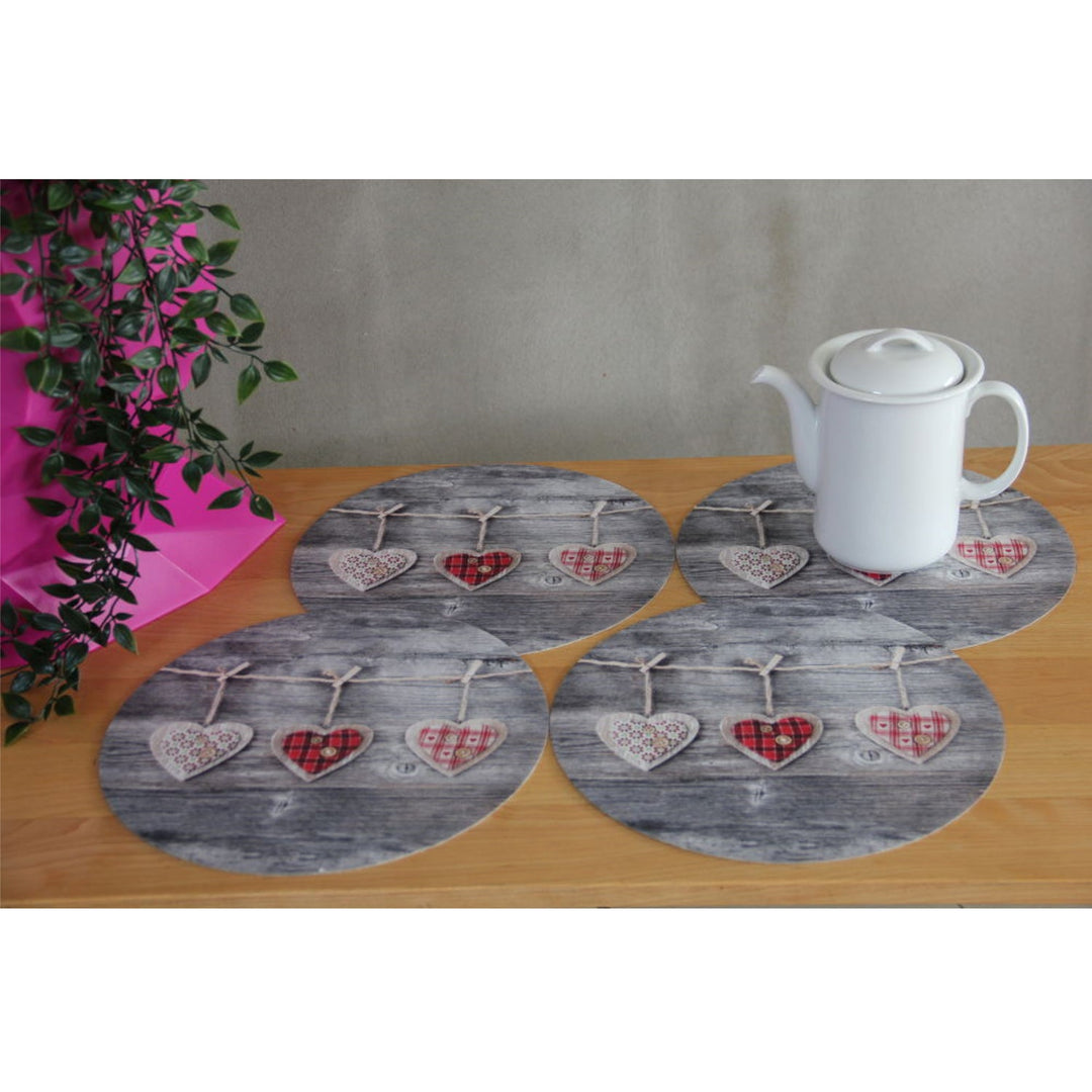 Set podmetača za stol Bertoni, 4 komada, okrugli, 33 cm, Srca