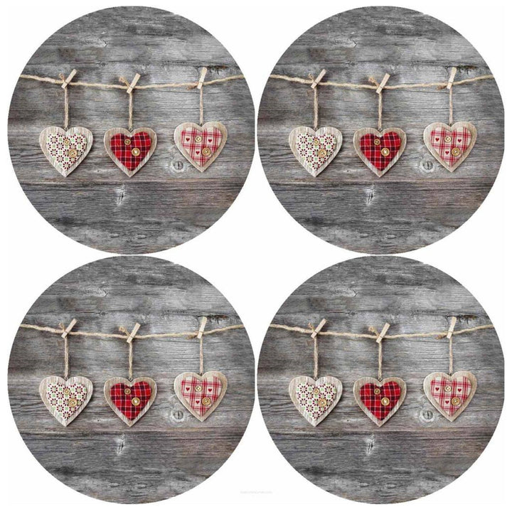 Set podmetača za stol Bertoni, 4 komada, okrugli, 33 cm, Srca