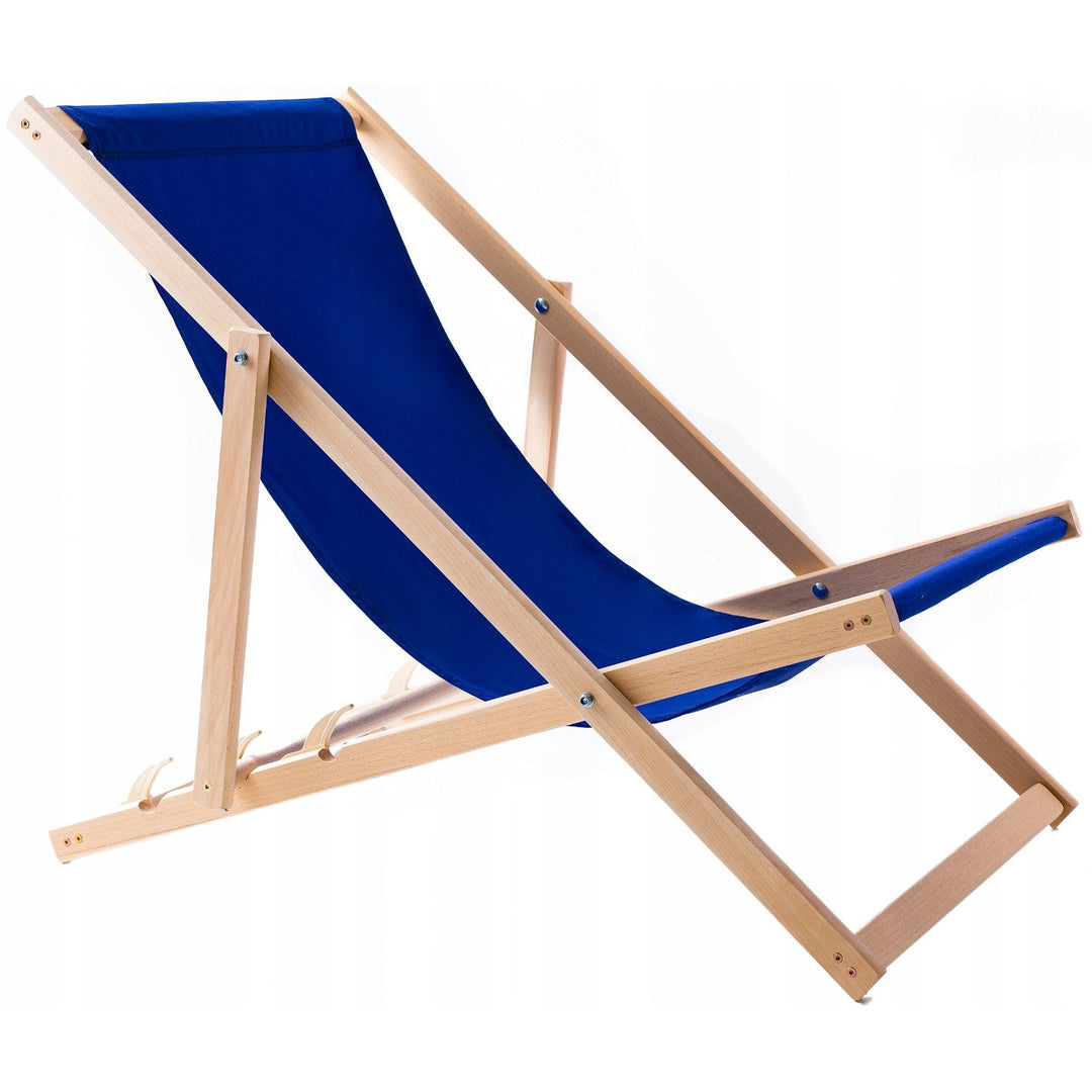 Woodok ležaljka od bukovine, plava, idealna za plažu, balkon ili terasu