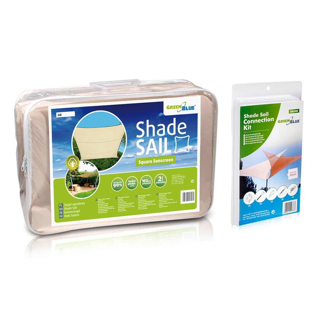 Sjenilo za vrt, UV-otporni poliester, 3,6 m², GreenBlue GB503 krem, vodoodbojna površina + GB508