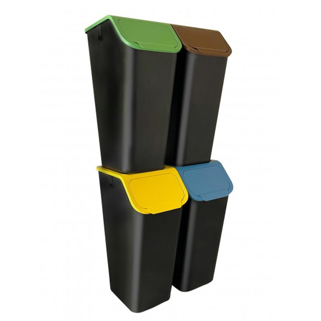 Praktičan set spremnika za razvrstavanje, 4x35 l, crni, Bini 10103435