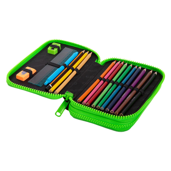 CoolPack City Jungle futrola za olovke s dodacima, čvrsta, prostrana C66199/F