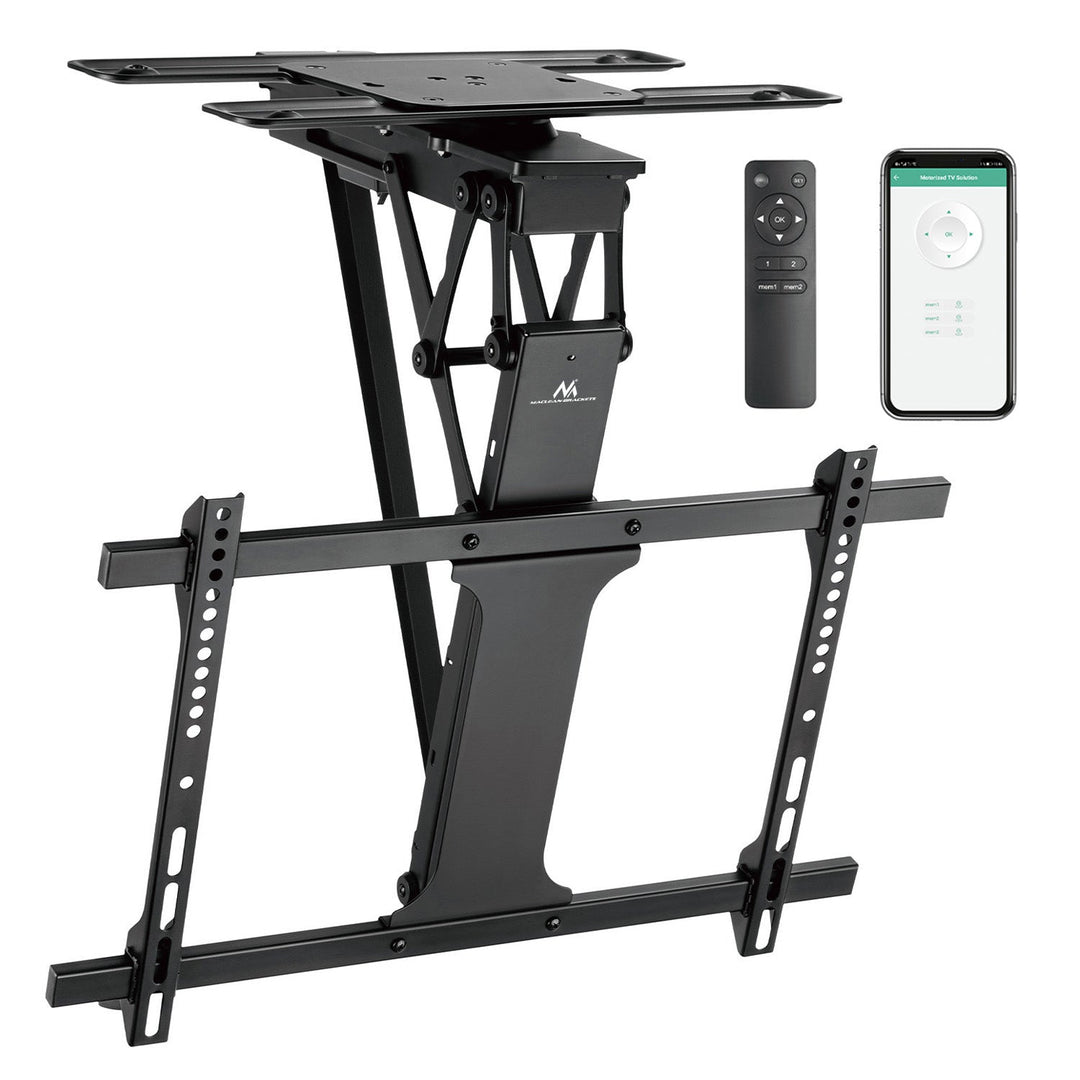 Maclean električni stropni nosač za TV, podrška za TUYA, max. VESA 600×400, 90° rotacija, daljinski upravljač, 32"–75", 35 kg, MC-490