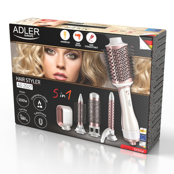 Adler 5-u-1 sušilo za kosu i uvijač, 1200 W, 5 nastavaka, AD 2027