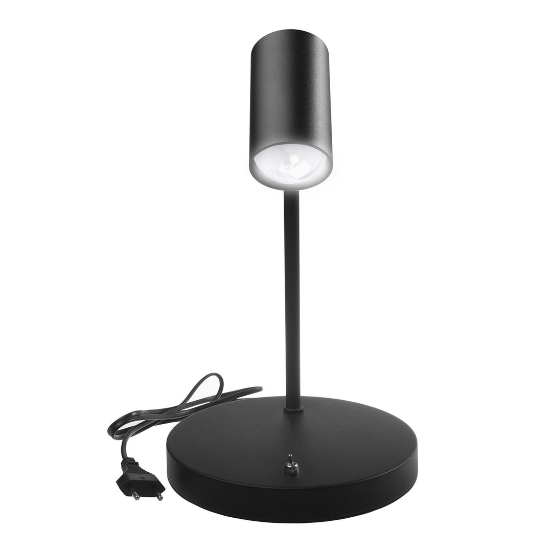 GU10 Maclean stolna lampa, reflektor, okrugla, GU10, s prekidačem, crna, MCE370 B
