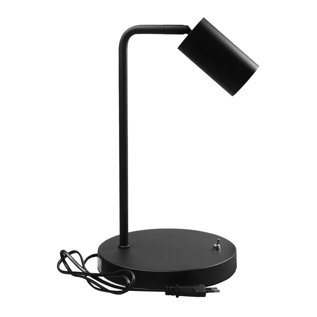 GU10 Maclean stolna lampa, reflektor, okrugla, GU10, s prekidačem, crna, MCE370 B