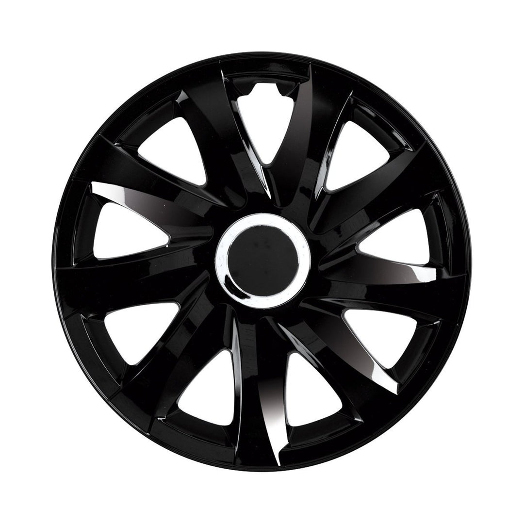 Univerzalni 15" NRM Drift crni jednodijelni poklopac središta kotača s push-fit montažom