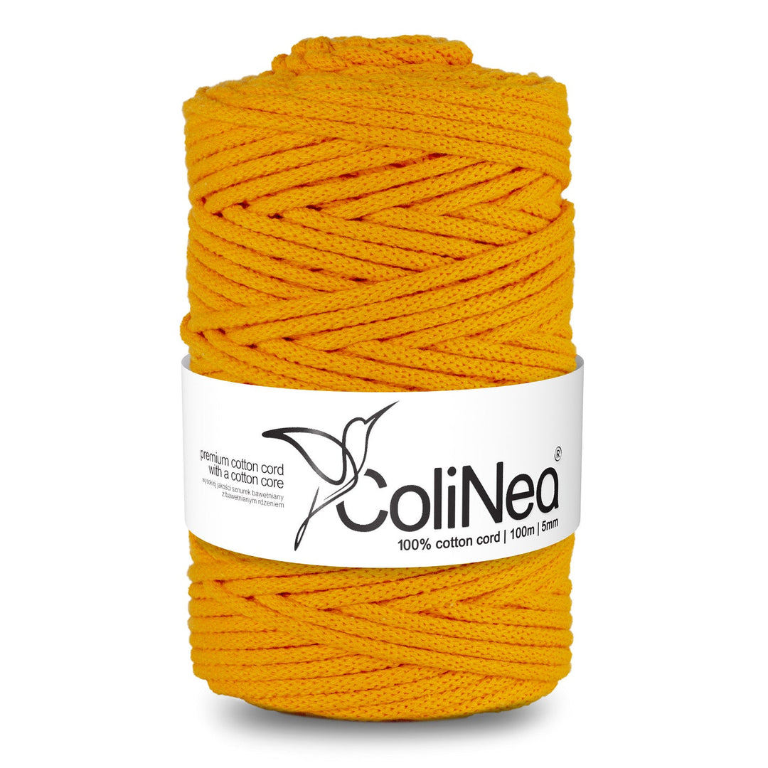 ColiNea, pamučni užad s pamučnim jezgrom, pleteno, 5 mm, 100 m, tamno žuta