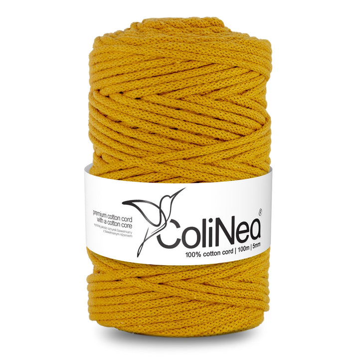 ColiNea, pamučni užad s pamučnim jezgrom, pleteno, 5 mm, 100 m, gorušičasto