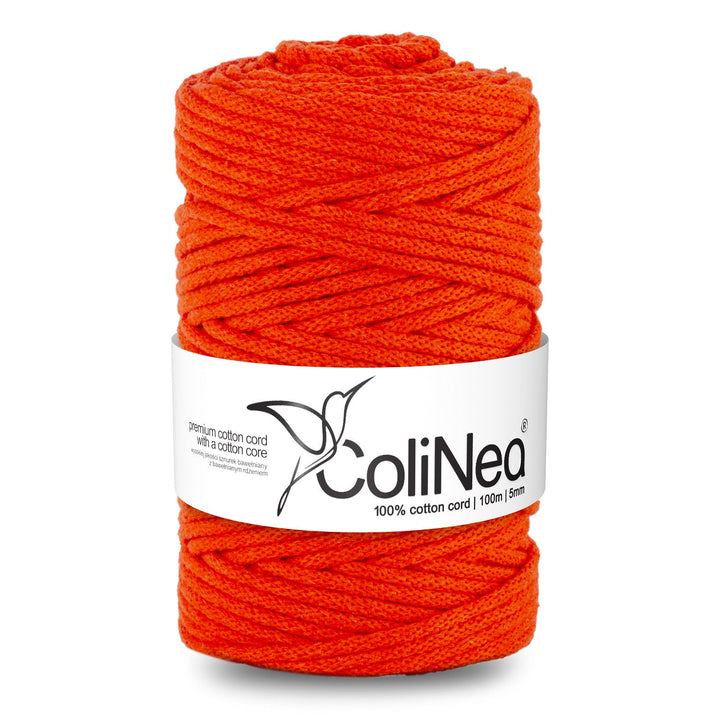 ColiNea, pamučni užad s pamučnim jezgrom, pleteno, 5 mm, 100 m, narančasta