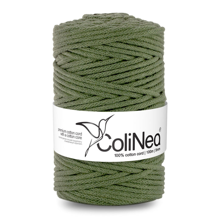 ColiNea, pamučni užad s pamučnim jezgrom, pleteno, 5 mm, 100 m, kaki