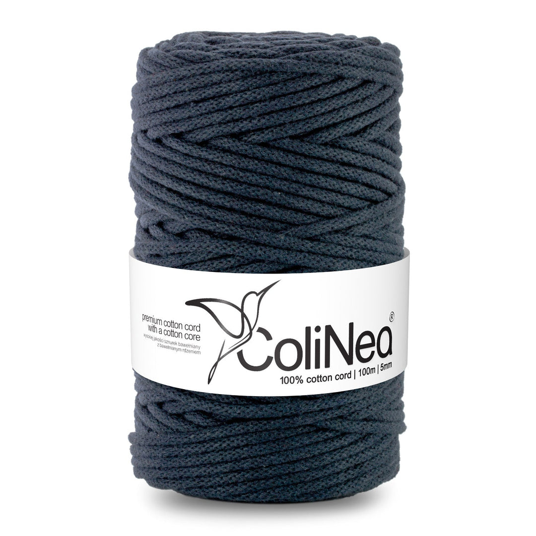 ColiNea, pamučni užet s pamučnim jezgrom, pleteno, 5 mm, 100 m, tintane boje