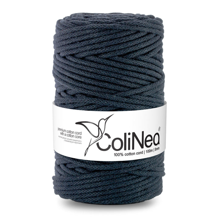 ColiNea, pamučni užet s pamučnim jezgrom, pleteno, 5 mm, 100 m, tintane boje