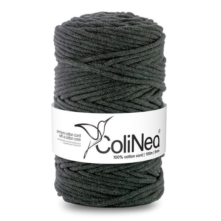 ColiNea, pamučni užad s pamučnim jezgrom, pleteno, 5 mm, 100 m, antracit