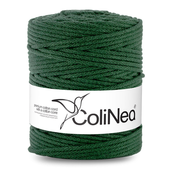 ColiNea, pamučni užad s pamučnim jezgrom, pleteno, 5 mm, 200 m, bočica zelena