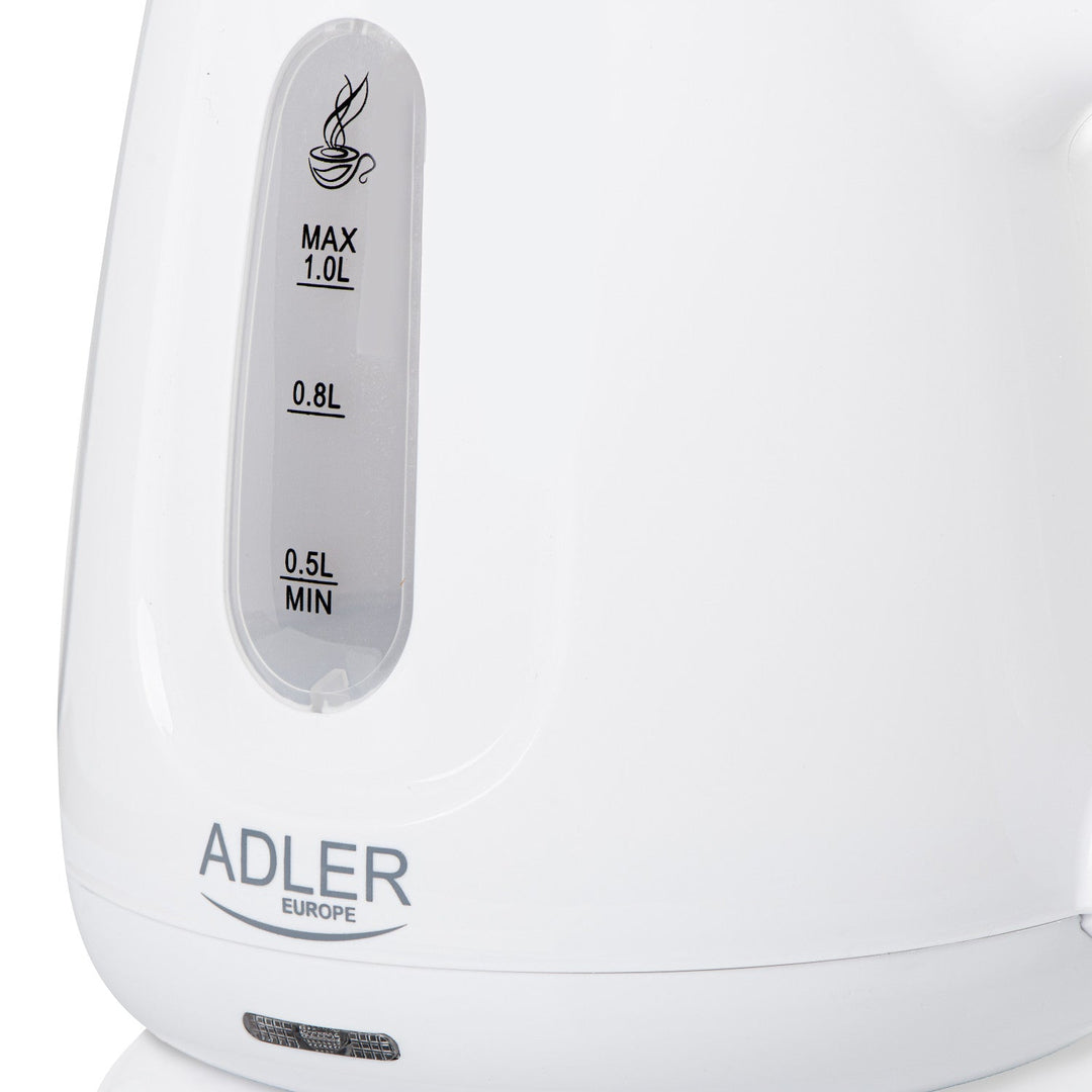 Adler električni čajnik, zapremina 1 l, snaga 850 W, bijela, AD 1373