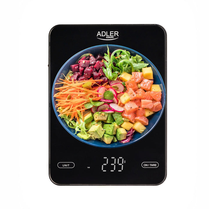 Kuhinjska vaga, Adler, crna, 10 kg, punjiva putem USB-a, AD 3177