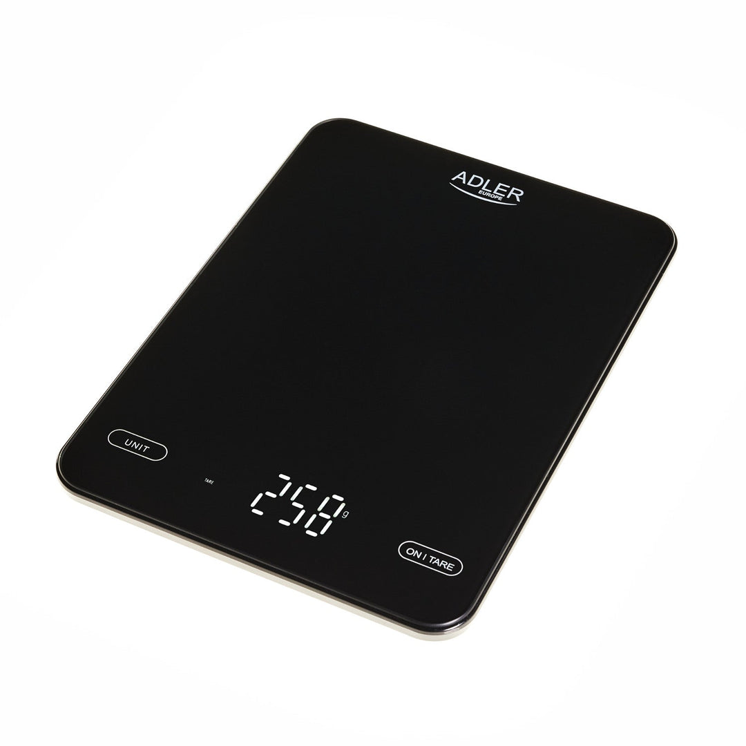 Kuhinjska vaga, Adler, crna, 10 kg, punjiva putem USB-a, AD 3177