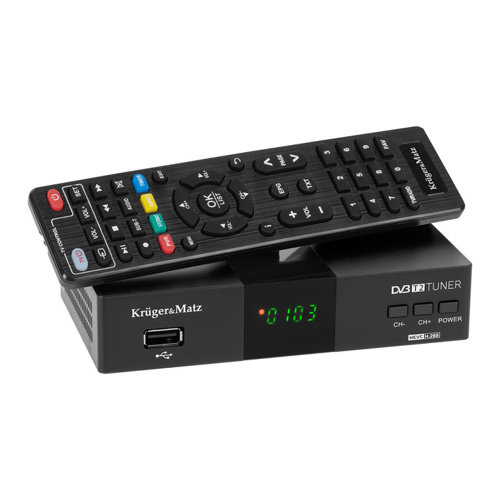 KM0550D DVB-T2 tuner i dekoder s H.265 HEVC, EPG, PVR i Timeshift – Kruger&amp;Matz