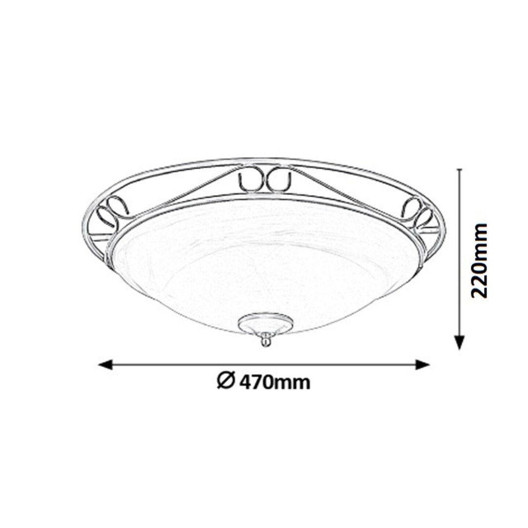Stropna lampa Rabalux, 3xE27, metal, crna, Atena